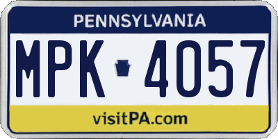 PA license plate MPK4057