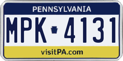 PA license plate MPK4131