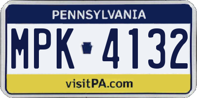 PA license plate MPK4132