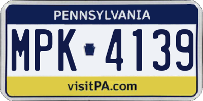 PA license plate MPK4139