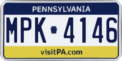 PA license plate MPK4146