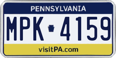 PA license plate MPK4159