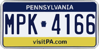 PA license plate MPK4166