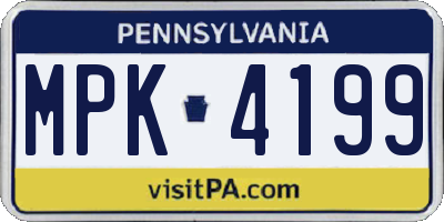 PA license plate MPK4199