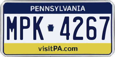 PA license plate MPK4267