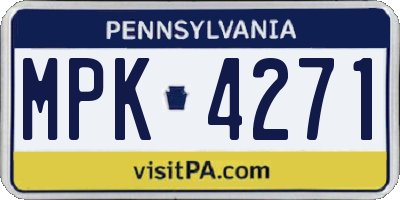 PA license plate MPK4271