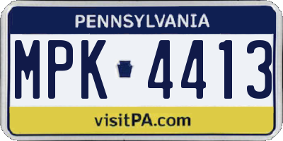 PA license plate MPK4413