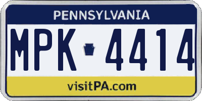 PA license plate MPK4414