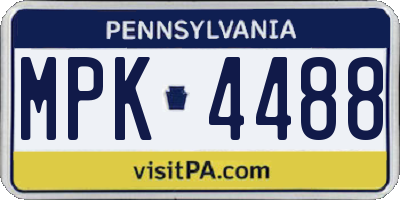 PA license plate MPK4488