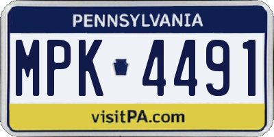 PA license plate MPK4491