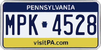 PA license plate MPK4528