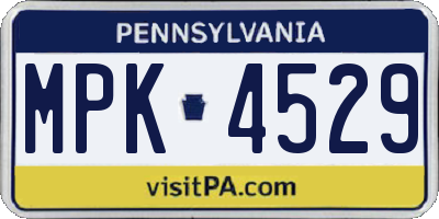 PA license plate MPK4529