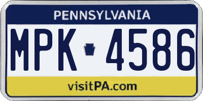 PA license plate MPK4586