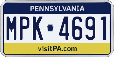 PA license plate MPK4691