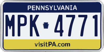 PA license plate MPK4771