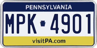 PA license plate MPK4901