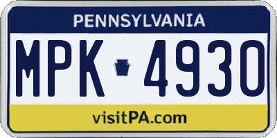 PA license plate MPK4930