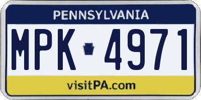 PA license plate MPK4971