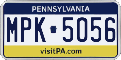 PA license plate MPK5056