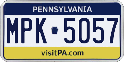 PA license plate MPK5057