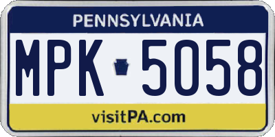 PA license plate MPK5058