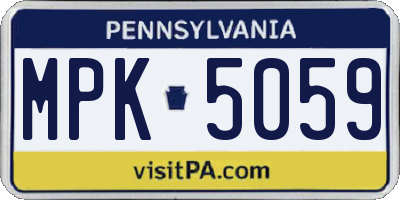 PA license plate MPK5059