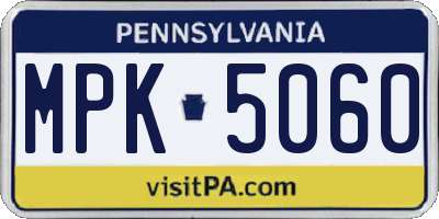 PA license plate MPK5060