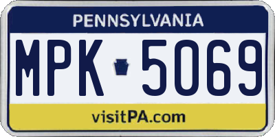 PA license plate MPK5069