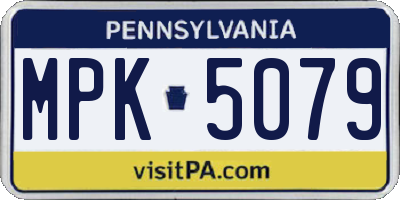 PA license plate MPK5079