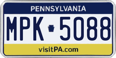 PA license plate MPK5088
