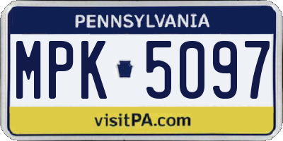 PA license plate MPK5097
