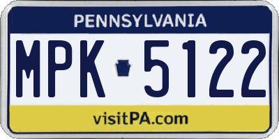 PA license plate MPK5122