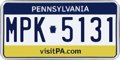 PA license plate MPK5131