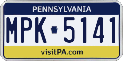 PA license plate MPK5141