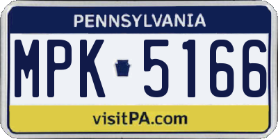 PA license plate MPK5166