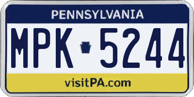 PA license plate MPK5244