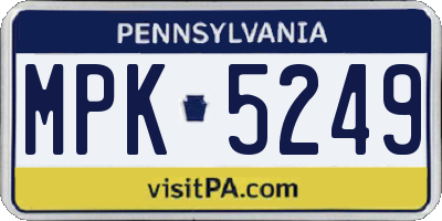 PA license plate MPK5249