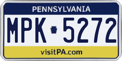 PA license plate MPK5272