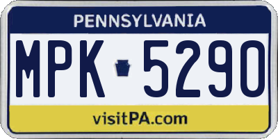 PA license plate MPK5290