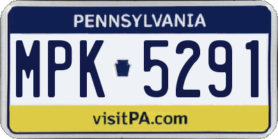 PA license plate MPK5291