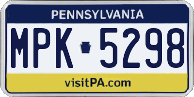 PA license plate MPK5298