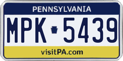 PA license plate MPK5439