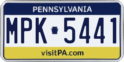 PA license plate MPK5441