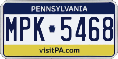 PA license plate MPK5468