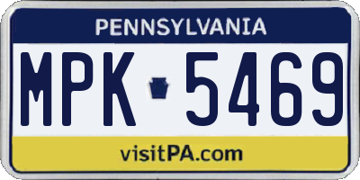 PA license plate MPK5469