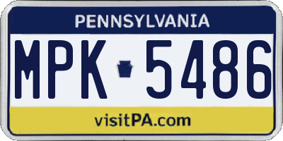 PA license plate MPK5486
