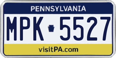PA license plate MPK5527