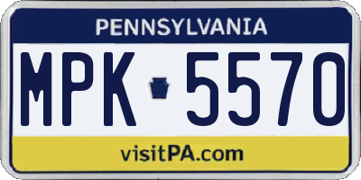 PA license plate MPK5570