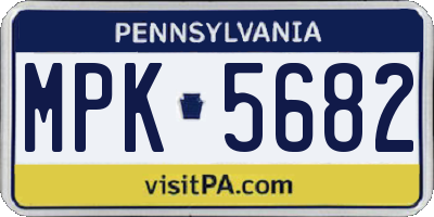 PA license plate MPK5682