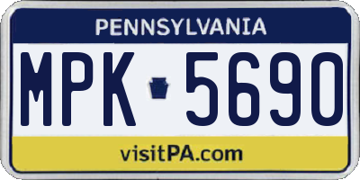 PA license plate MPK5690